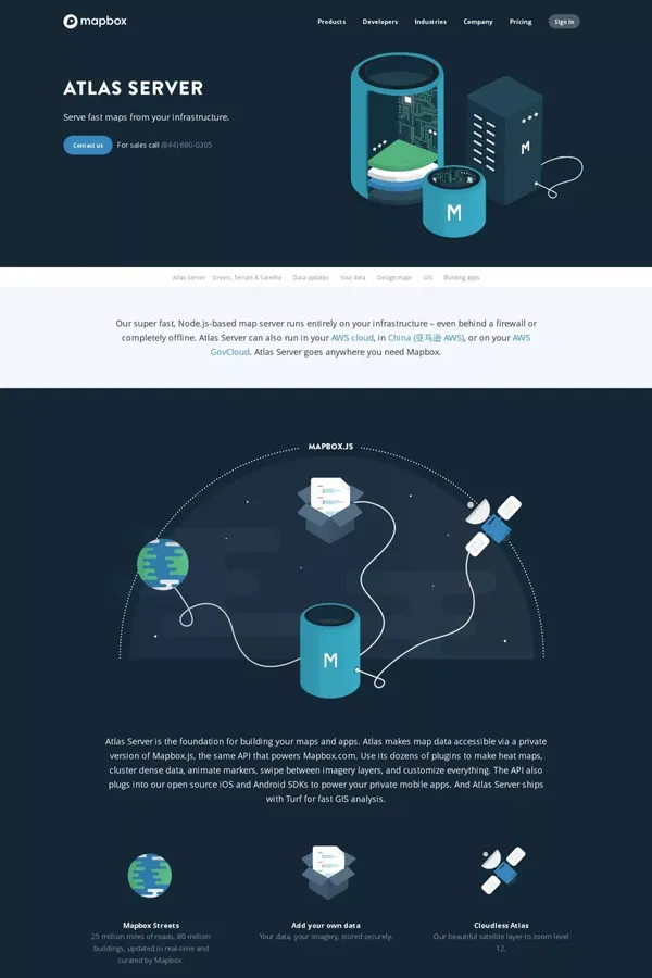 Atlas Server | Mapbox - Landing design inspiration