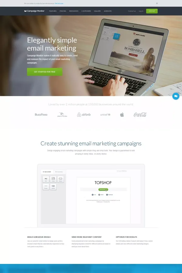 Email Marketing for Your Business | Campaign Monitor - Landing design inspiration