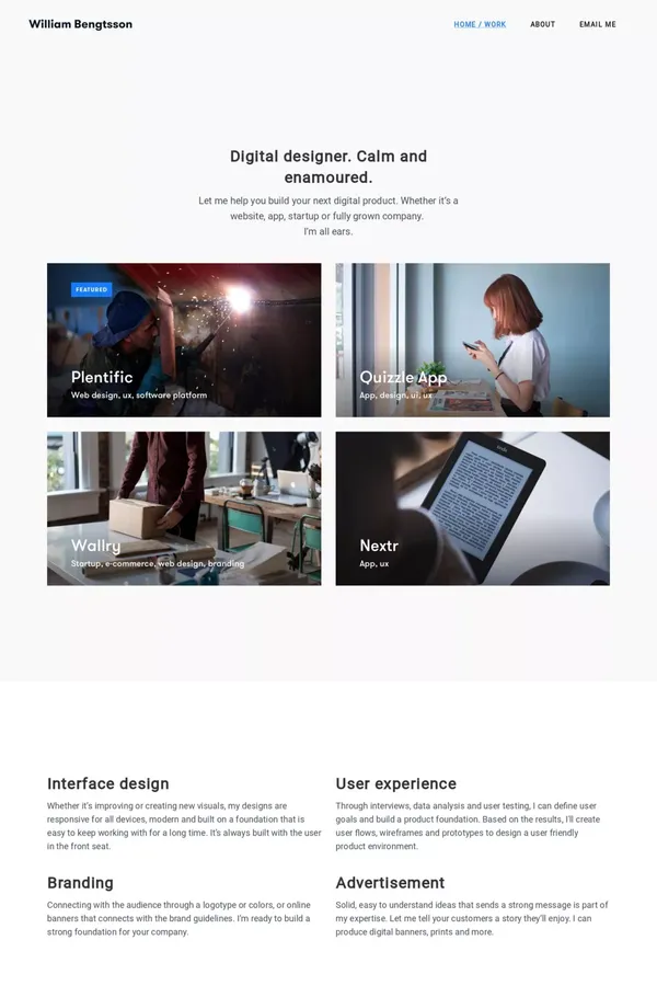 William Bengtsson – Designer - website design inspiration