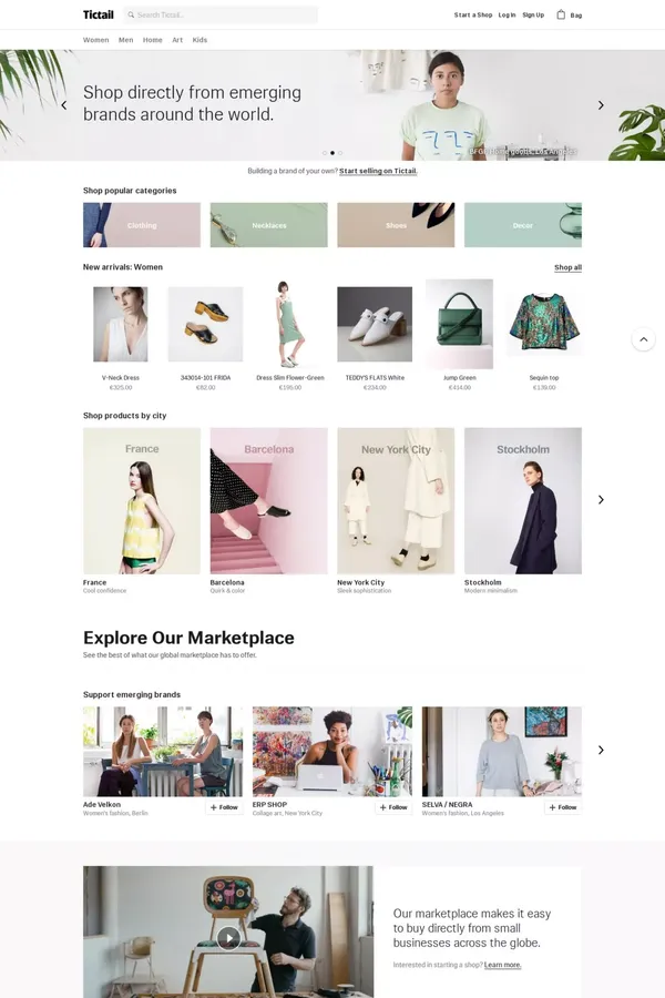 Tictail - Buy and sell clothes, jewelry, art, fashion, and home decor products • Tictail - Ecommerce design inspiration