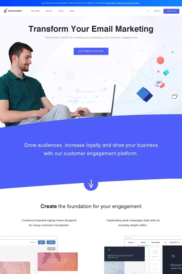 Email Marketing Services | Benchmark Email - Landing design inspiration