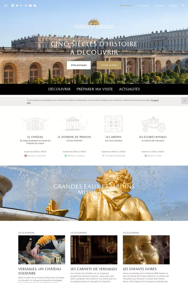 Château de Versailles | Site officiel - Landing design inspiration
