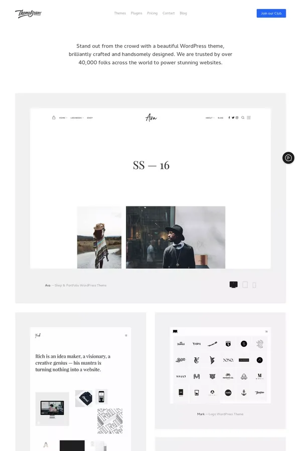 Beautiful Portfolio WordPress Themes for Creatives — ThemeBeans - Landing design inspiration