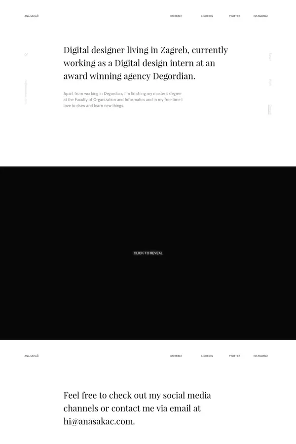 Ana Sakač | Digital designer - Portfolio design inspiration