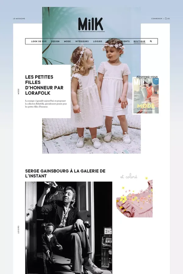 MilK - Le magazine de mode enfant | Le magazine de mode enfantine - Blog design inspiration