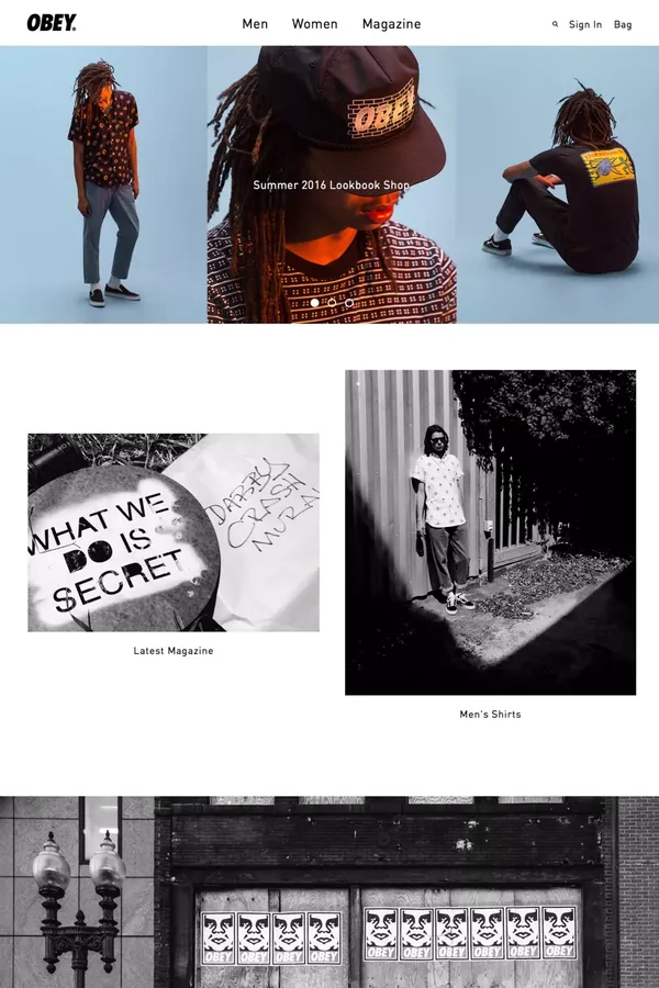 Obey Clothing – OBEY Clothing - Ecommerce design inspiration