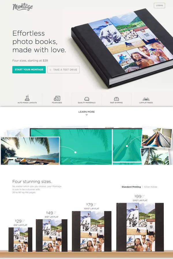 Montage - Effortless Photo Books, Made with Love. - Landing design inspiration