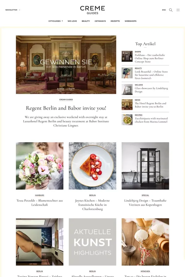 Außergewöhnlich Schönes kuratiert in einem Online Guide | CREME GUIDES