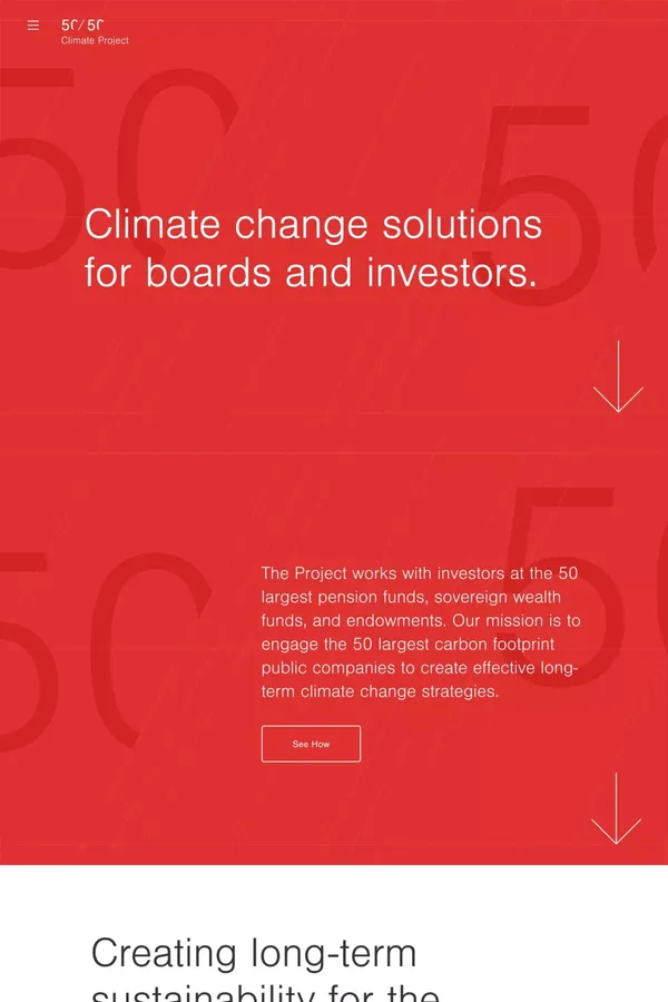 50/50 Climate Project - Non-profit Climate Risk Management for Boards and Investors - Other design inspiration
