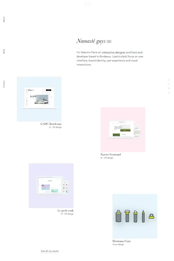 Valentin Panis | Interactive designer and front-end developer | Bordeaux - Portfolio design inspiration