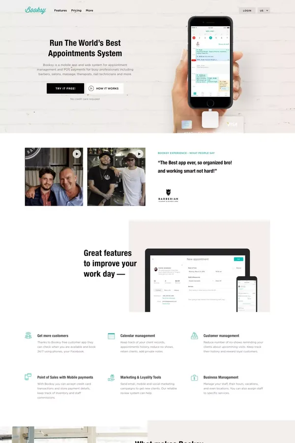 Booksy | the best 2 app scheduling system - Landing design inspiration
