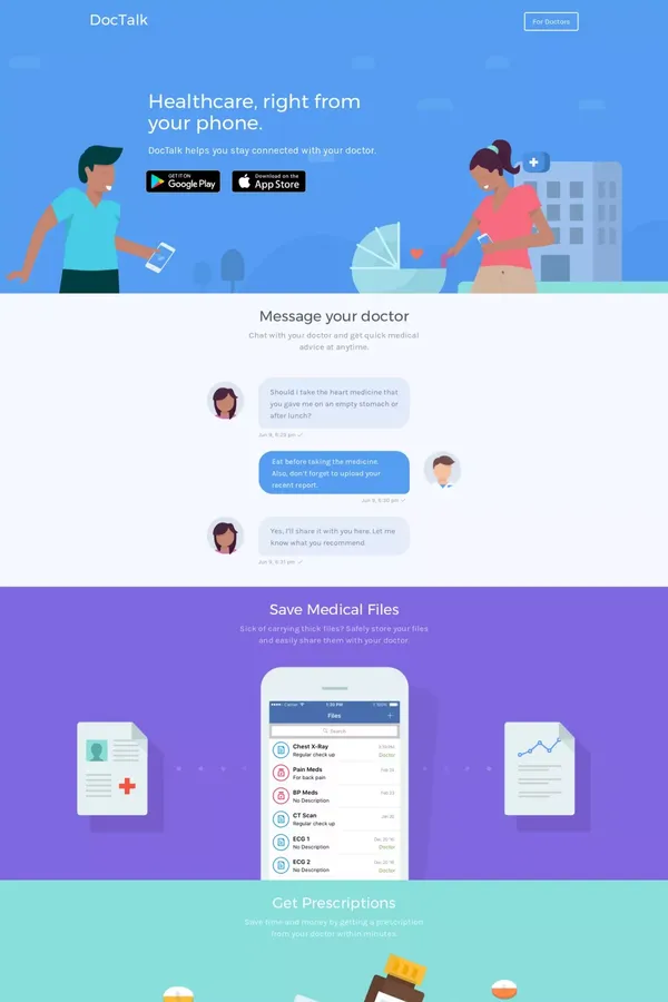 DocTalk - Landing design inspiration