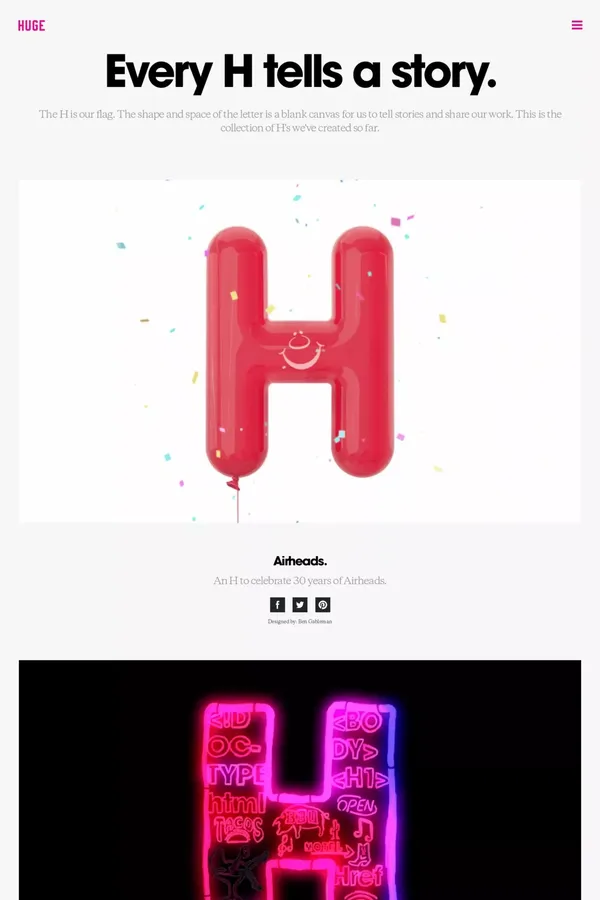 Huge: H's. - Other design inspiration