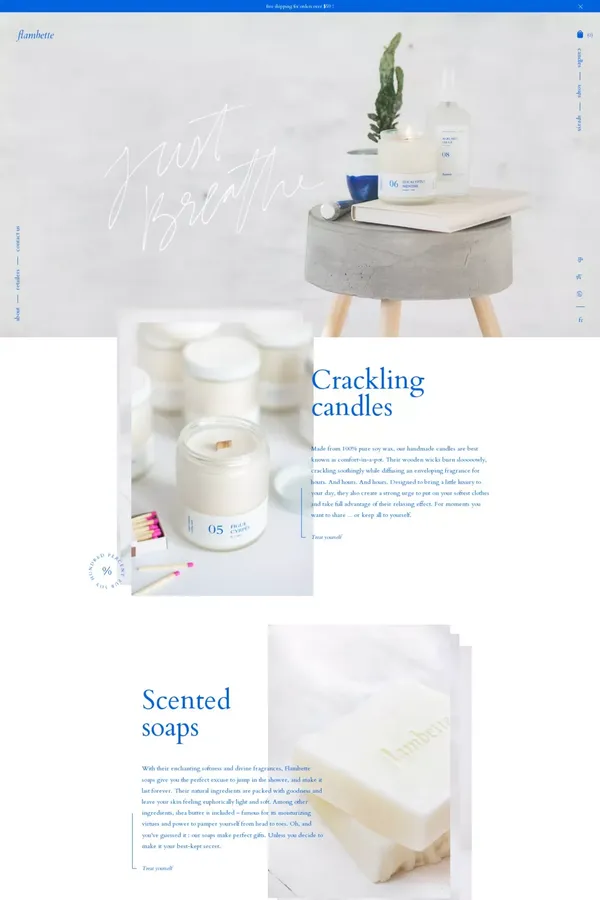 Homepage - Flambette - Ecommerce design inspiration