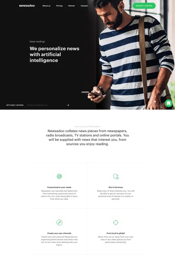 Newsadoo | Home - Landing design inspiration