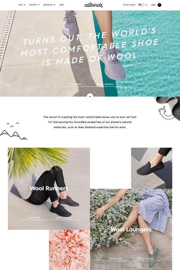 Allbirds - Ecommerce design inspiration