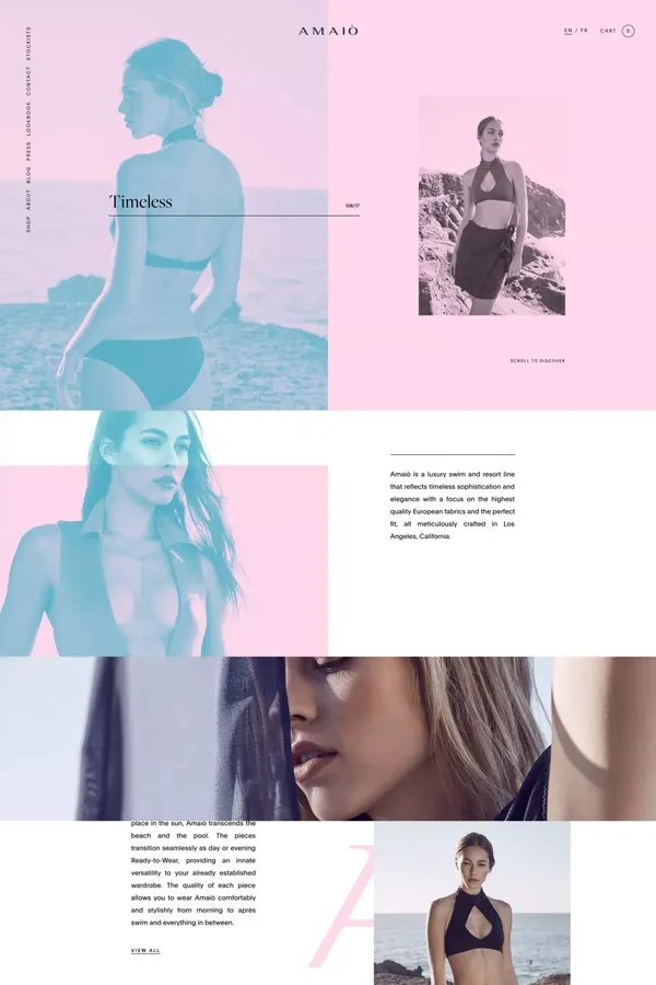 Amaiò - Ecommerce design inspiration