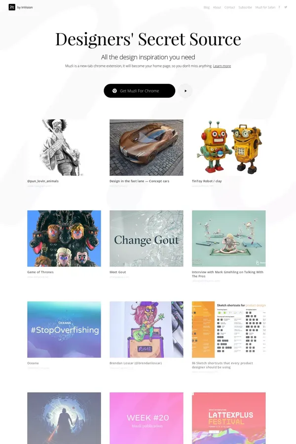 Muzli Design Inspiration - website design inspiration
