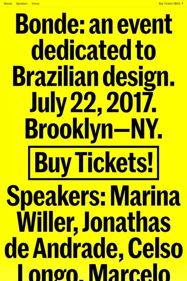Bonde — Brazilian Design Conference - Landing design inspiration