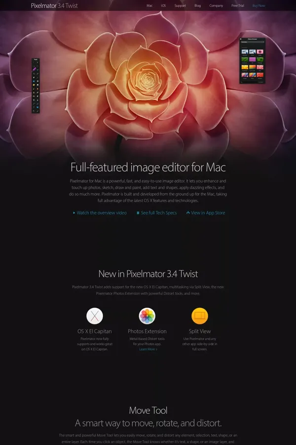Pixelmator - Landing design inspiration