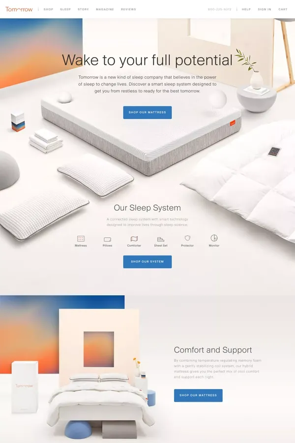 The Best Sleep System for Better Sleep | Tomorrow Sleep - Landing design inspiration