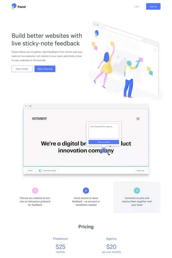 Pastel - Landing design inspiration