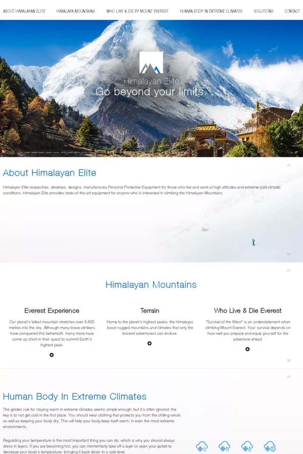 Himalayan Elite - website design inspiration
