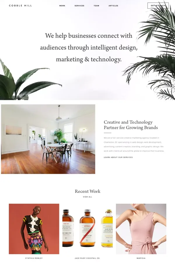 Cobble Hill - Web Design & Marketing Agency in Charleston, SC - Portfolio design inspiration