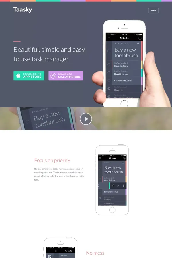 Taasky - Landing design inspiration