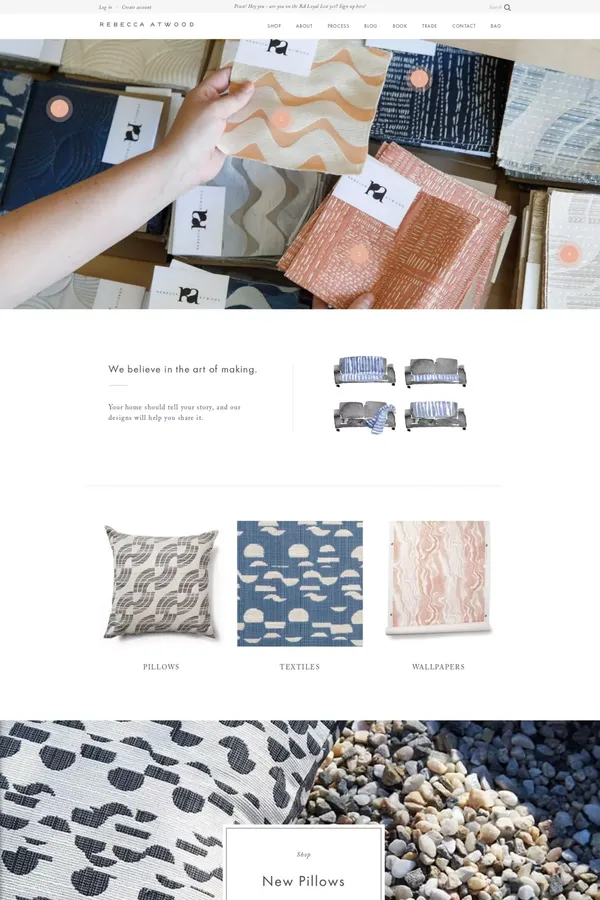 Rebecca Atwood Designs - Ecommerce design inspiration