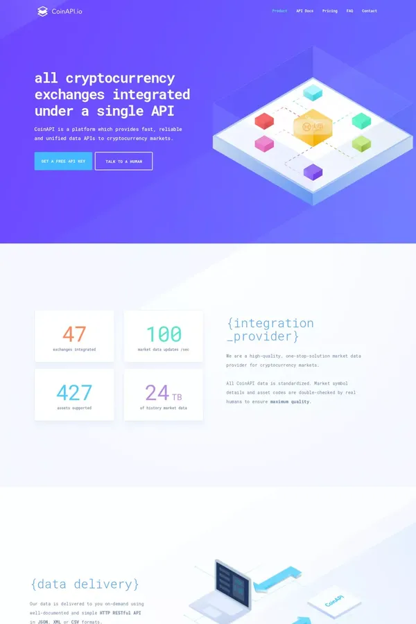 CoinAPI - Landing design inspiration