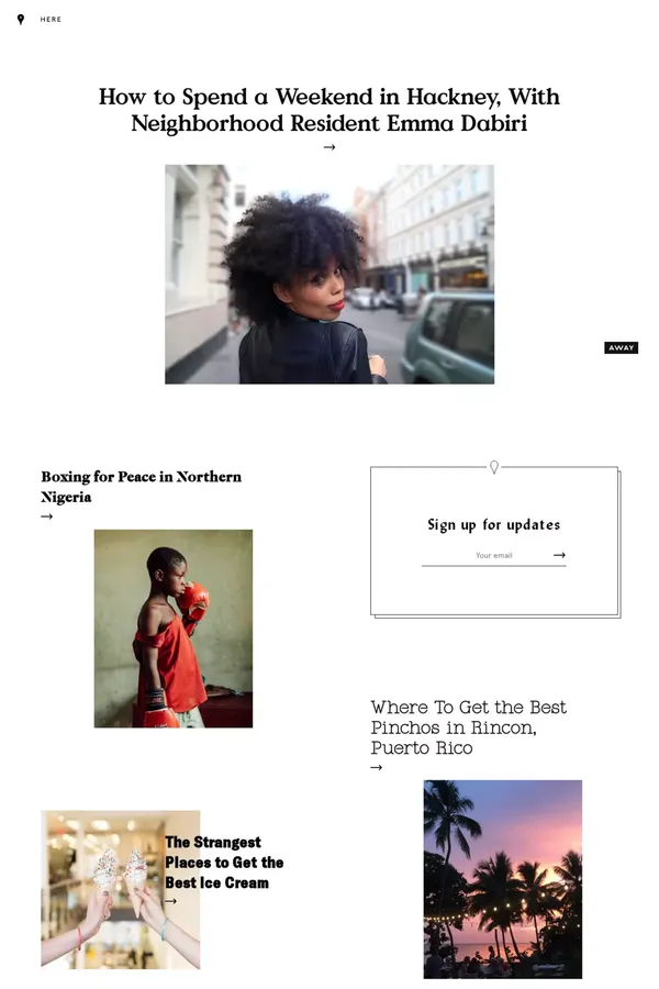 Here - Blog design inspiration