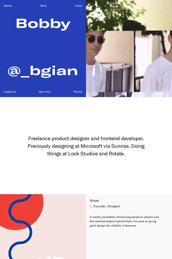 Bobby Giangeruso, Freelance Designer - Portfolio design inspiration