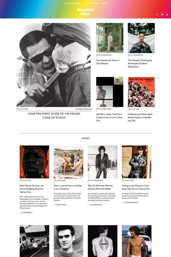 Another Man | Men's Fashion & Culture | AnotherMan - Blog design inspiration