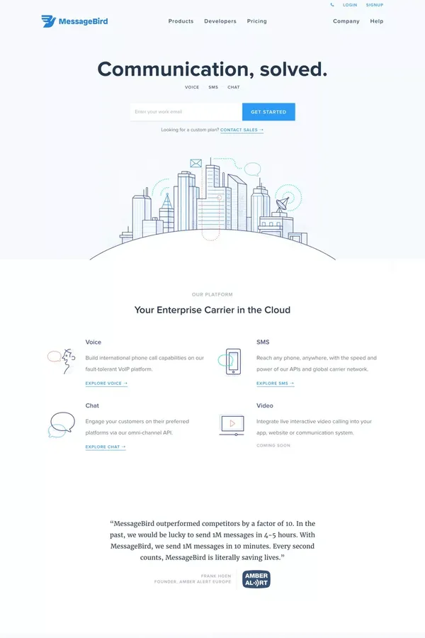 MessageBird - Landing design inspiration