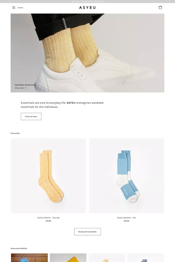 ASYEU - Confident Essentials - Ecommerce design inspiration