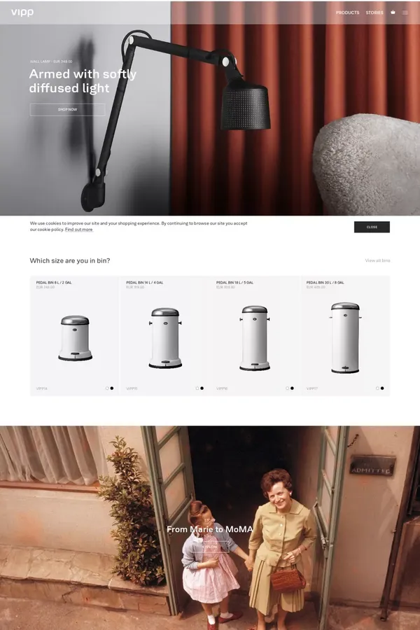 Official Vipp Online Shop | vipp.com - Ecommerce design inspiration