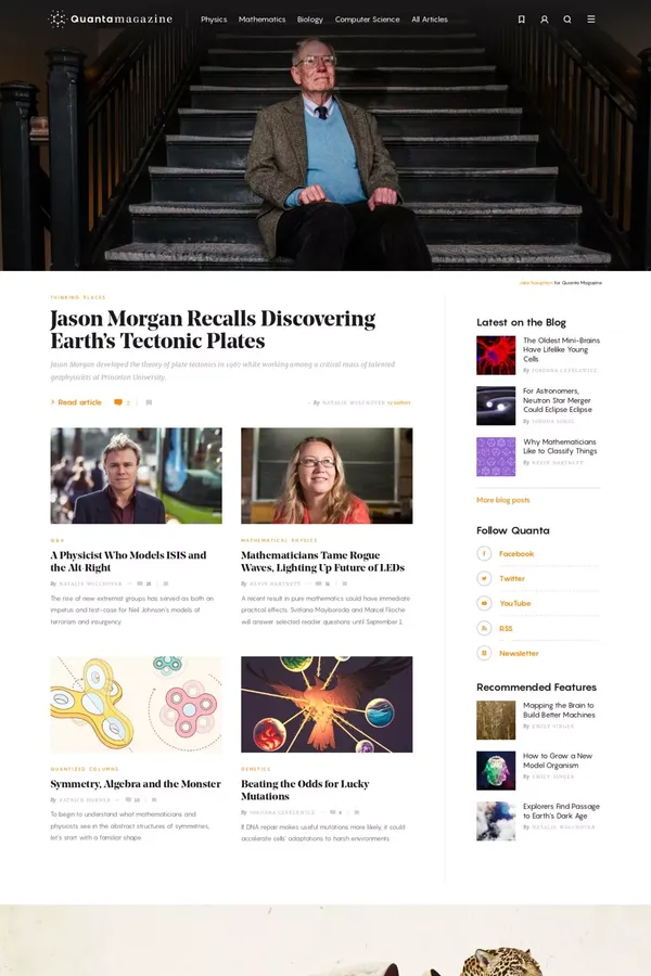 Quanta Magazine – Illuminating Science | Quanta Magazine - Blog design inspiration