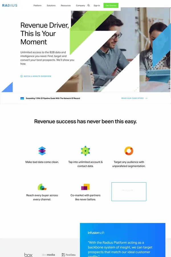 B2B Data and Predictive Marketing Software | Radius - Landing design inspiration