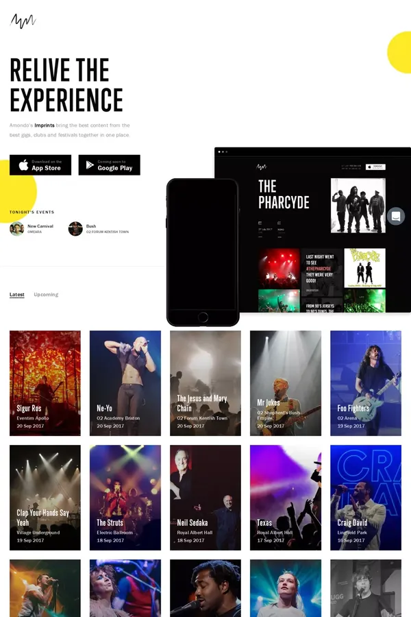 Amondo | Relive the Experience.⚡ - website design inspiration