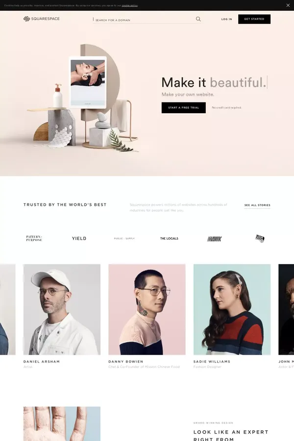 Build a Website - Squarespace - Landing design inspiration