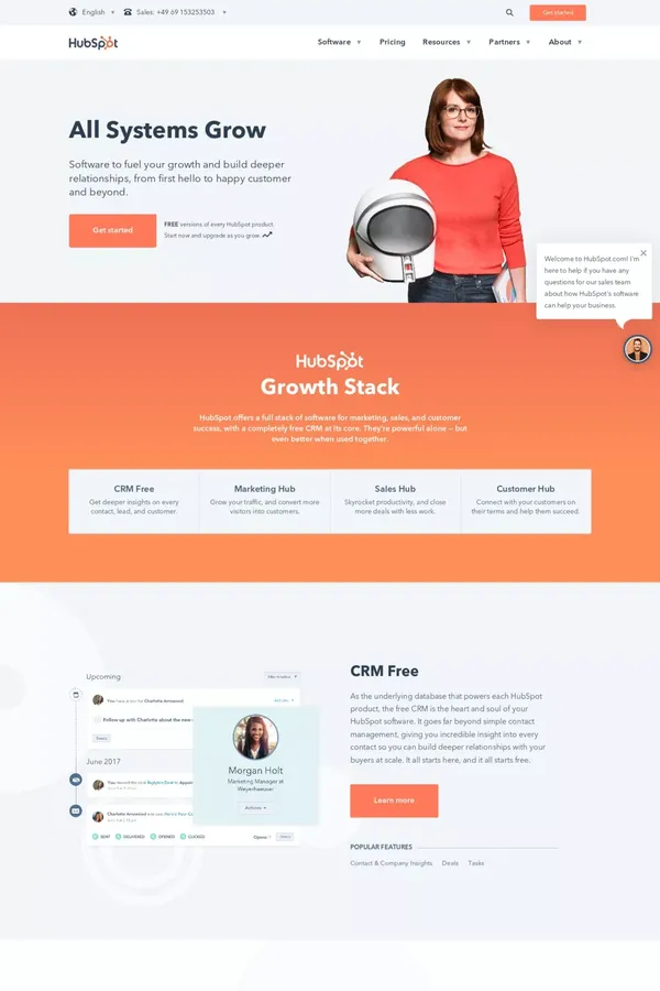 HubSpot | Inbound Marketing & Sales Software - Landing design inspiration