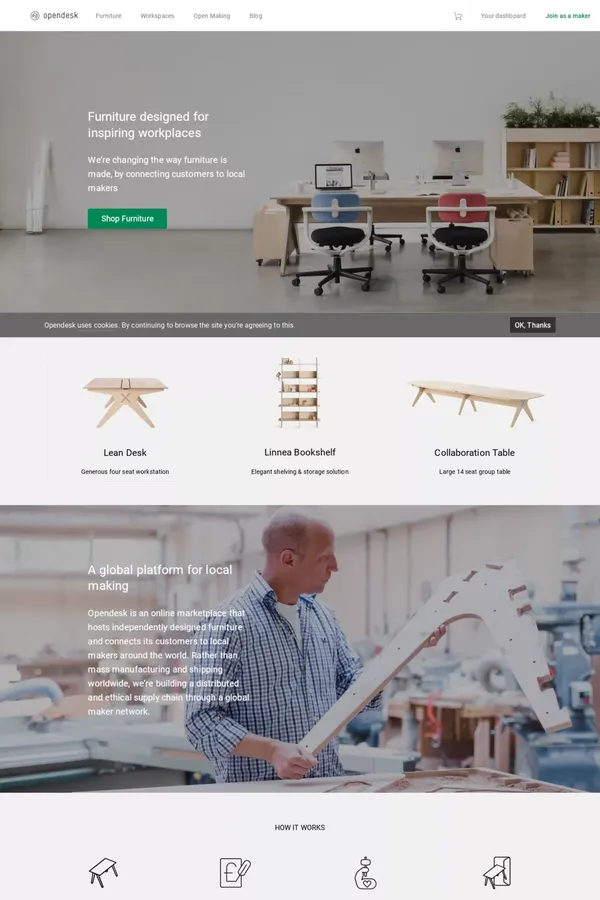 Opendesk - Furniture designed for inspiring workplaces - Ecommerce design inspiration