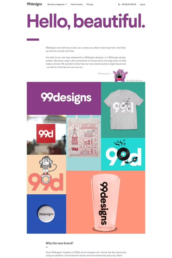 Brand launch | 99designs - Landing design inspiration