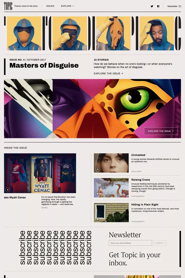 Topic - There’s more to the story - Blog design inspiration