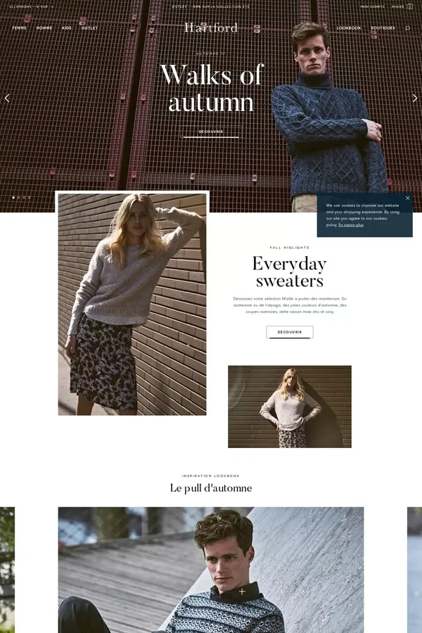 Hartford - E-boutique Officielle - Collection 2017 - Ecommerce design inspiration