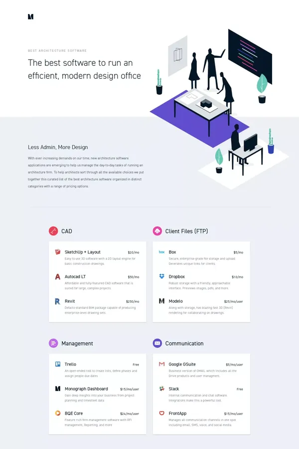Best Architecture Software — Monograph - Landing design inspiration