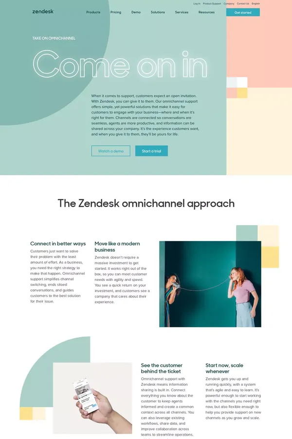 The Omnichannel Solution with Zendesk - Landing design inspiration