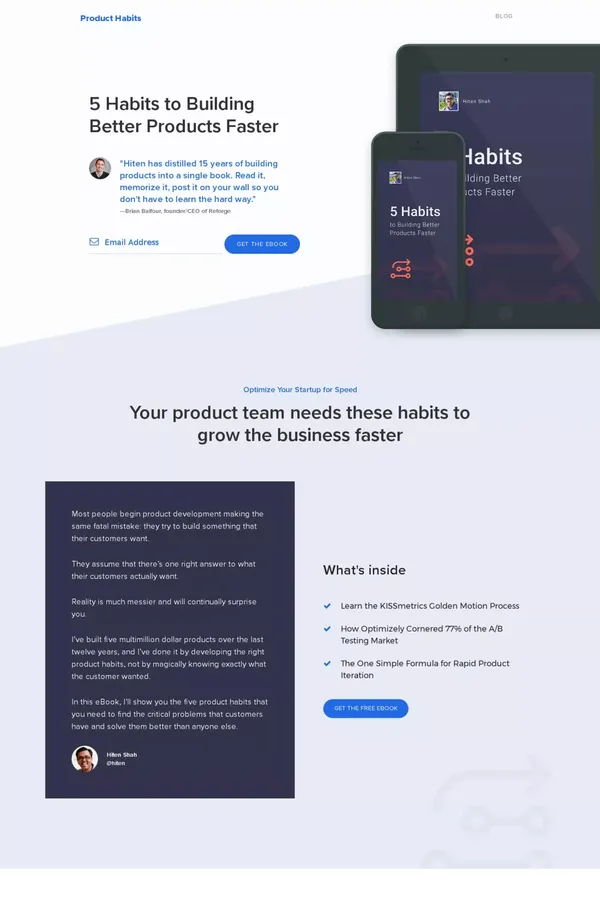 Your product team needs these habits to grow the business faster - Landing design inspiration