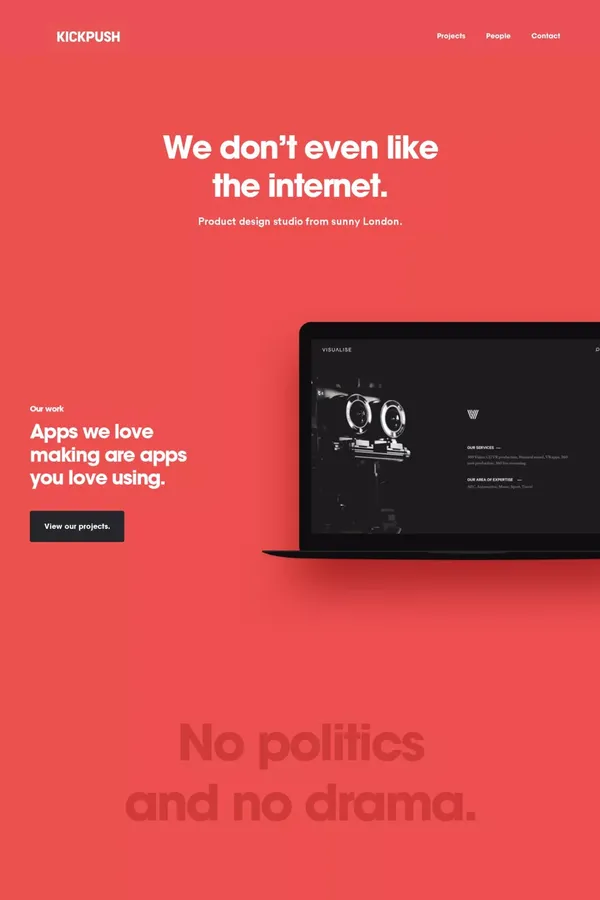 Kickpush | Product design studio - Portfolio design inspiration